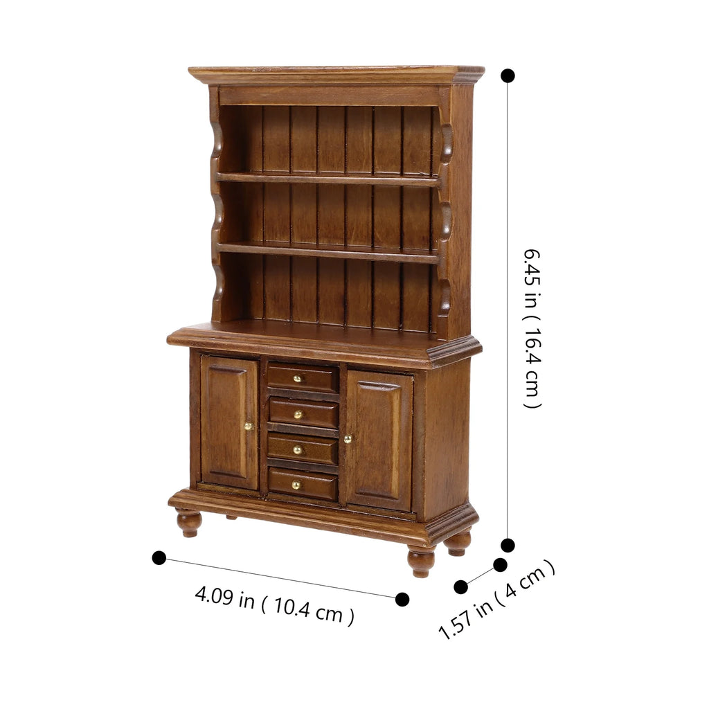 Walnut Color Miniature Bookcase Dollhouse Furniture B112484