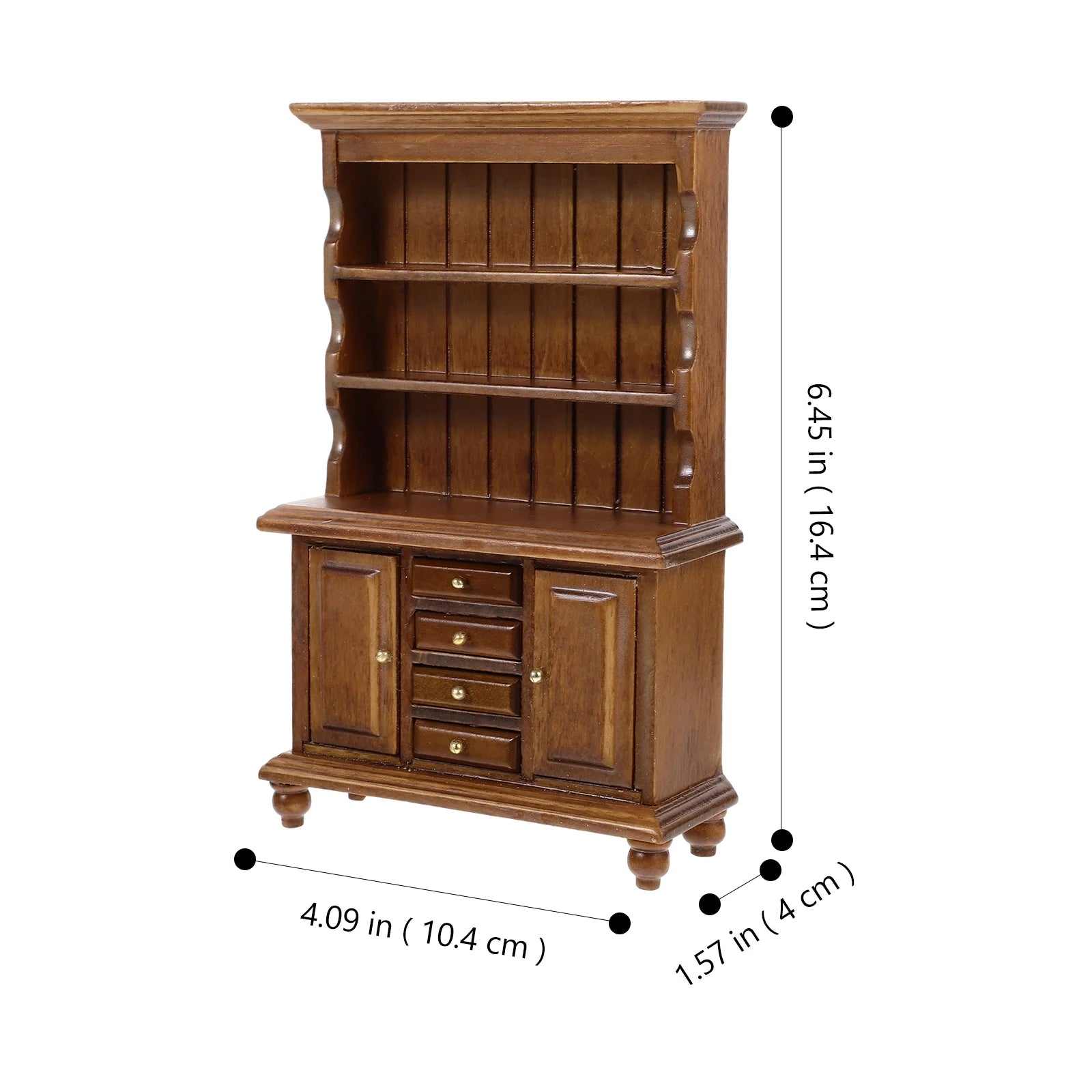 Walnut Color Miniature Bookcase Dollhouse Furniture B112484