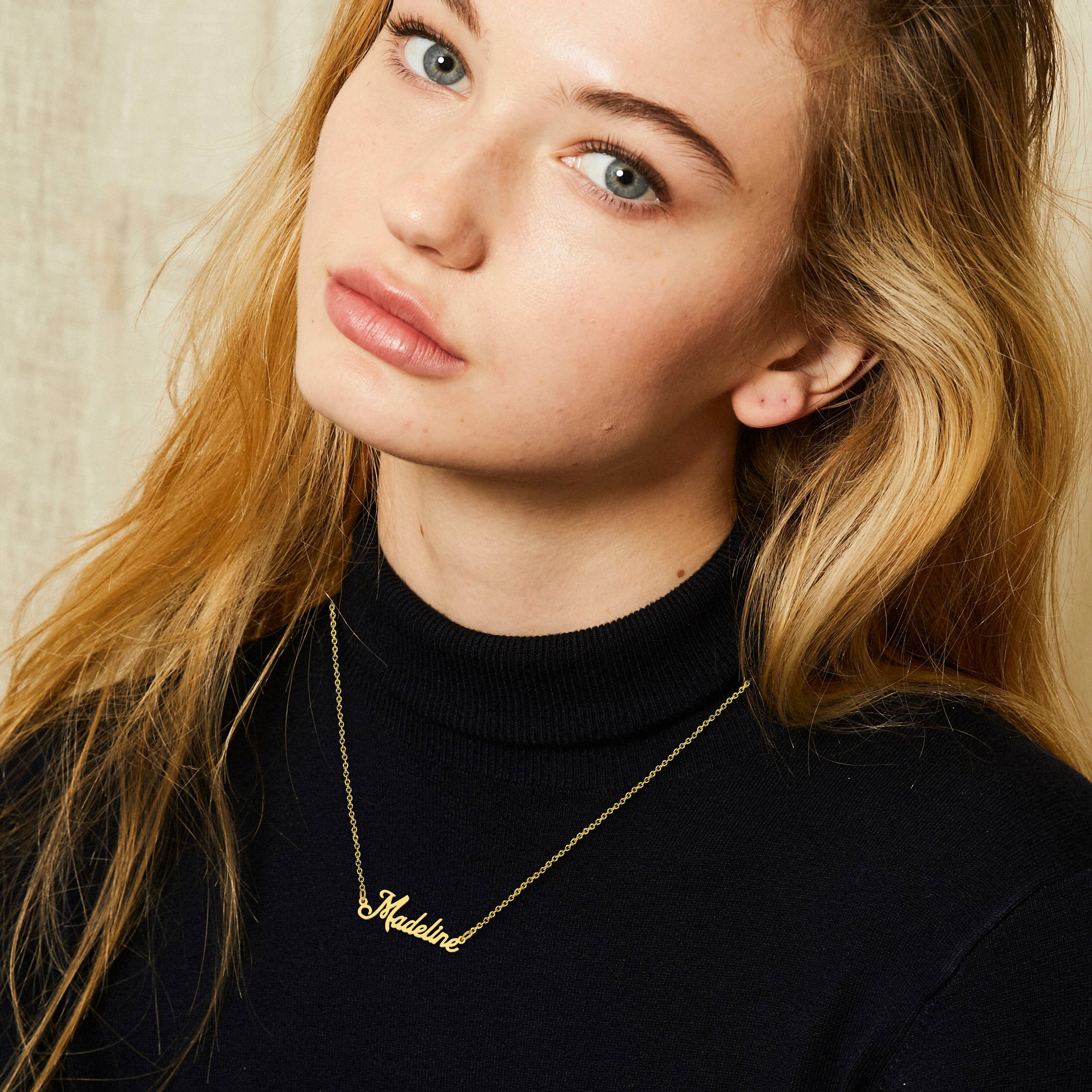 18K Gold Plated Stainless Steel Name Pendant Necklace P535