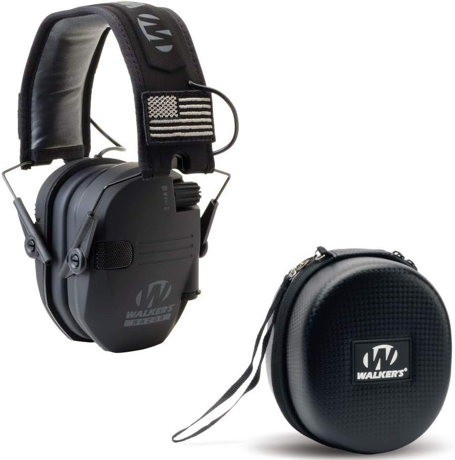 Razor Slim Electronic Shooting Hearing Protection Muff with Protective Case D916940
