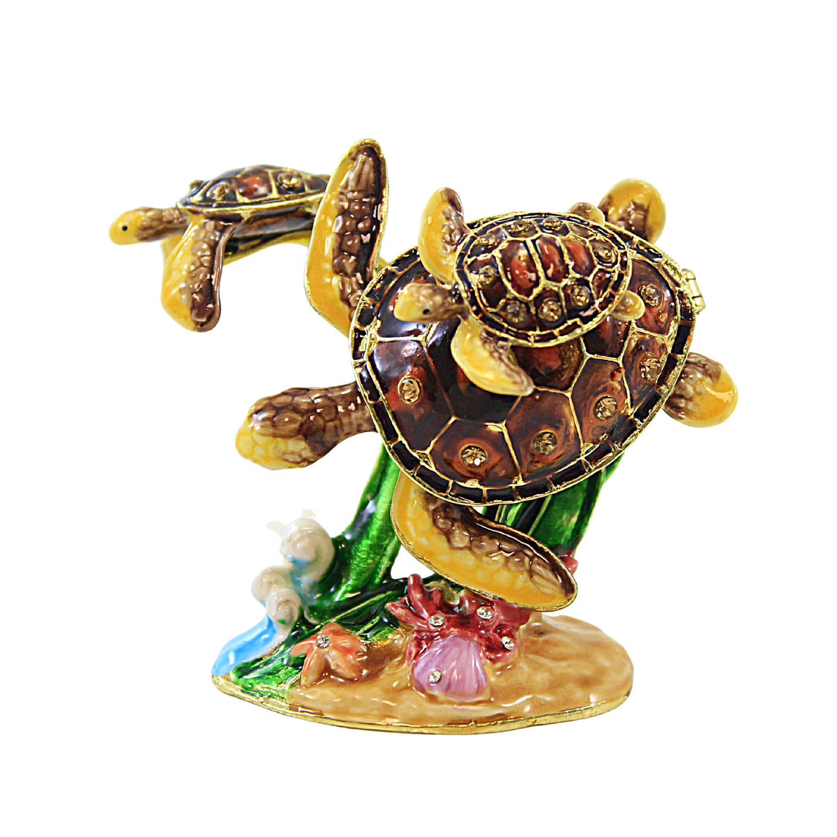 One Hinged Box 2.25 Inch Metal Sea Turtle K98831