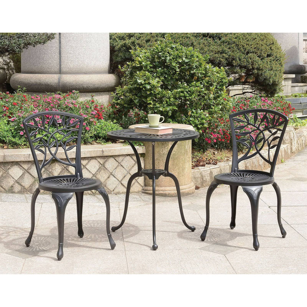 Black Bistro Table Set Y152