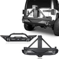 Front & Rear Bumpers Combo with Winch Plate & Spare Tire Carrier & LED Lights & D Rings H51820