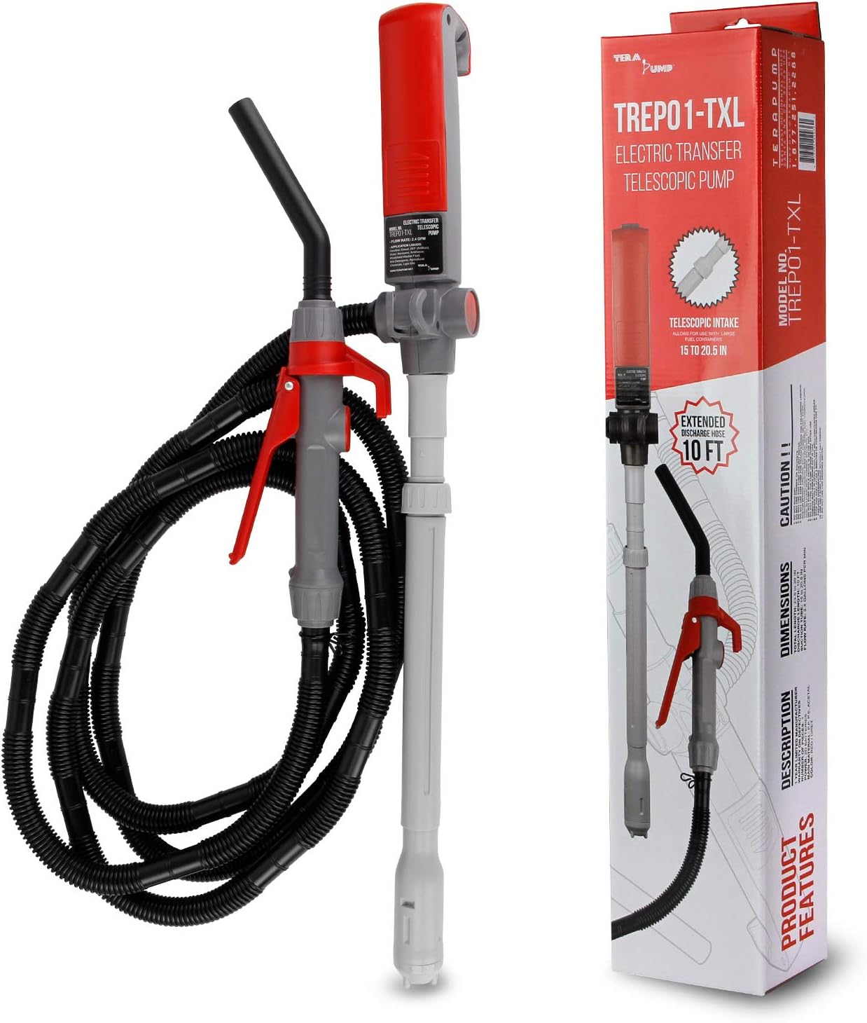 Rechargeable Battery Powered Fuel Transfer Pump with 5 FT Hose Q2098