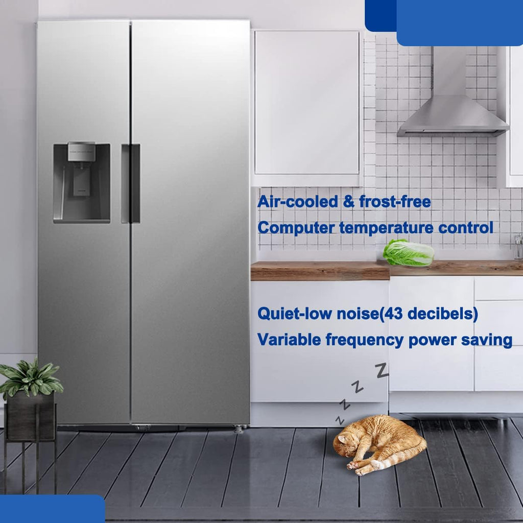 36 Inch French Door Refrigerator 26.3 Cu.Ft Freestanding with Auto Ice Maker and Water Dispenser Stainless Steel X117377