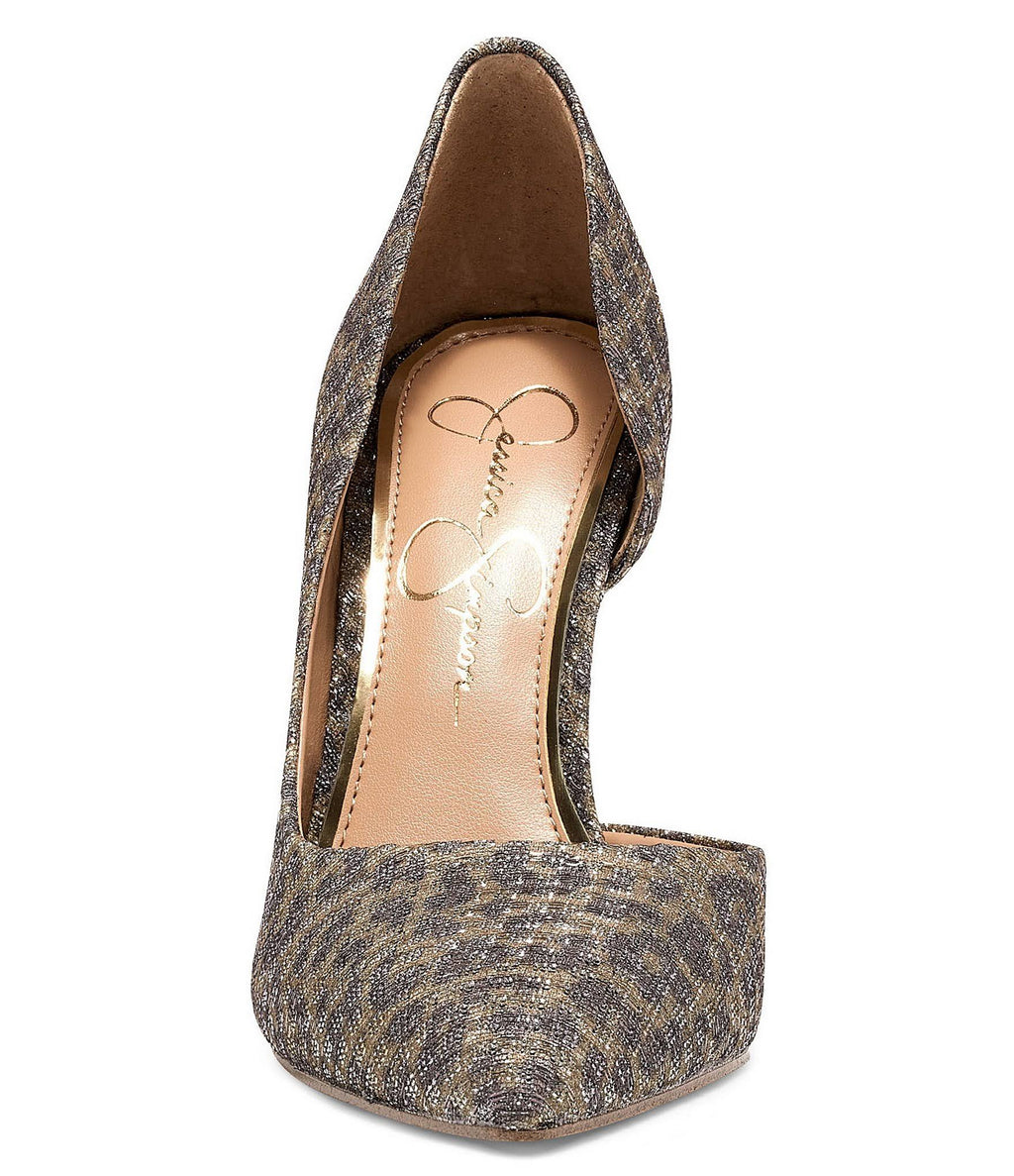 Metallic Leopard Print Pumps G1740