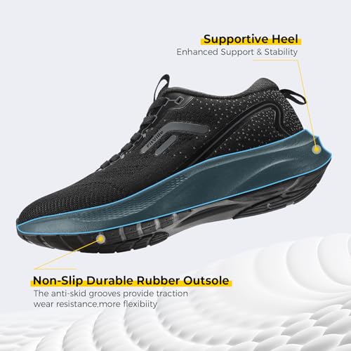 Mens Wide Width Walking Sneakers with Arch Support E230696