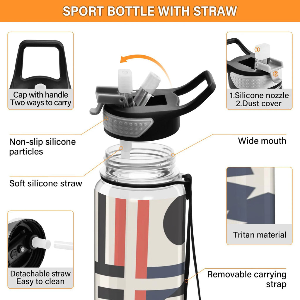 32oz Tritan Clear Water Bottle with Straw X38060