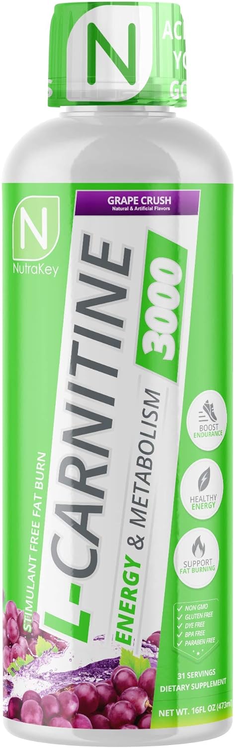 L-Carnitine 3000mg, No Sugar, Gluten Free, Grape Crush, 31 Servings R7777