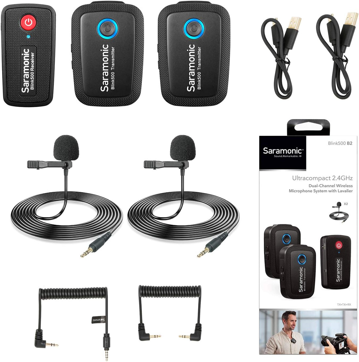 Wireless Lavalier Microphone for Camera DSLR Android iOS Phone Video Z365