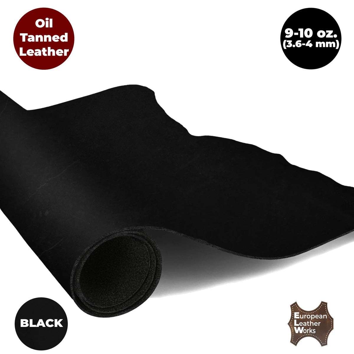Charcoal Black 9-10 oz Full Grain Cowhide Leather H6119