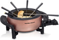 3 Quart Copper Electric Fondue Pot Set with Temperature Control A38039