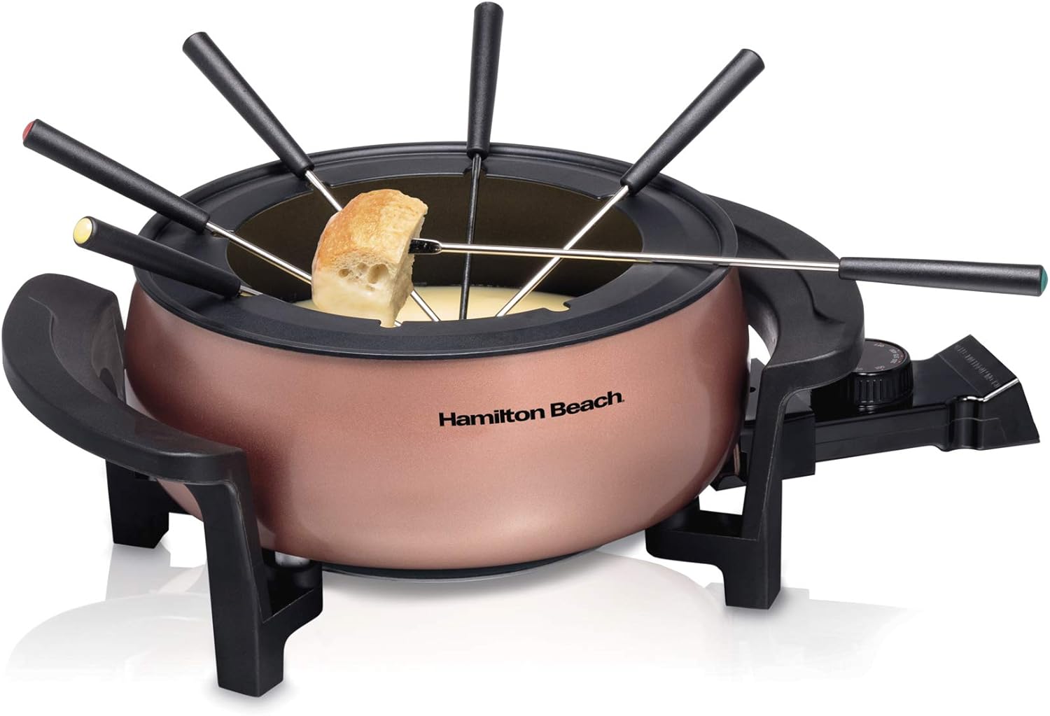 3 Quart Copper Electric Fondue Pot Set with Temperature Control A38039