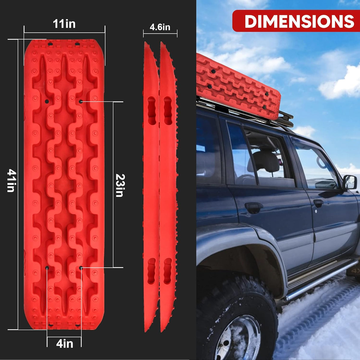 Red Tire Traction Mats 2 Piece D673
