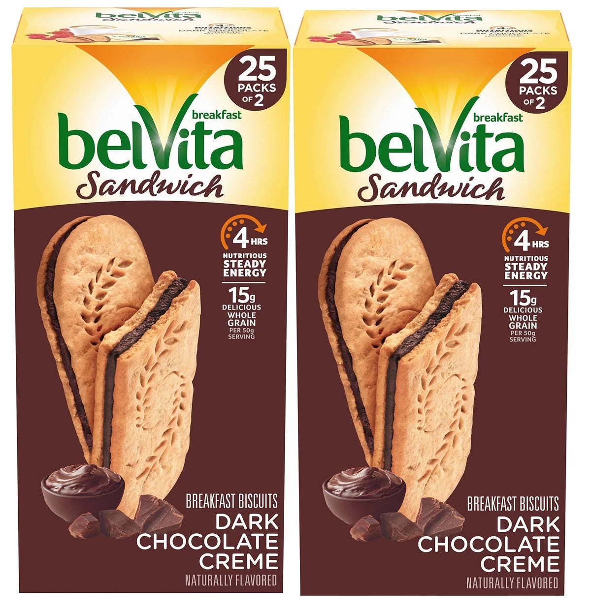2 Pack Dark Chocolate Creme Breakfast Biscuits (25 pk.) T349
