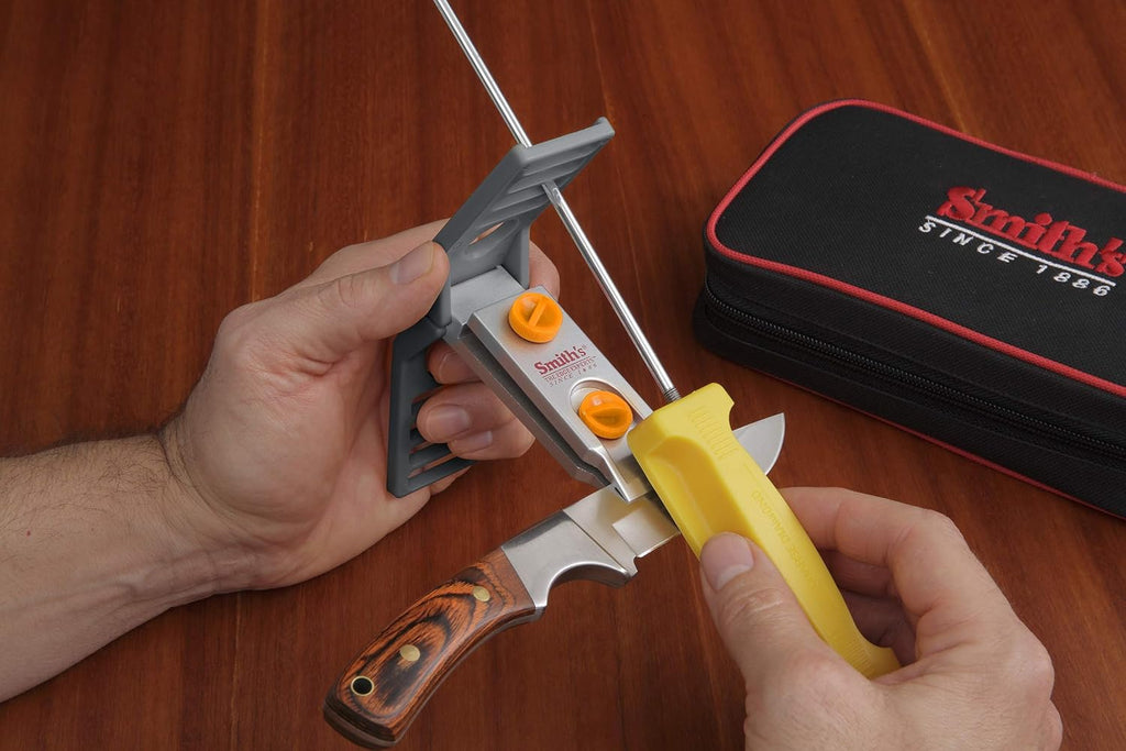 Portable Knife Sharpening System with 3 Sharpening Stones and V-Lock Vise D495
