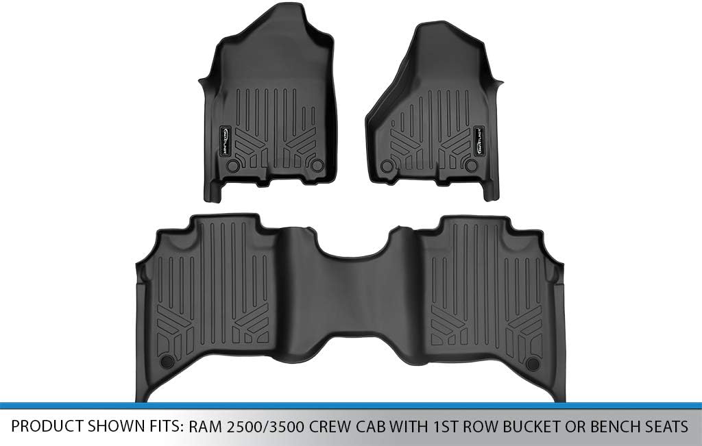 Custom Floor Mats 2 Row Liner Set Black J40453