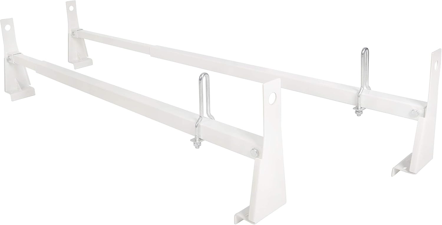 Steel Universal White Cargo Van Ladder Rack Roof 600LB T2115