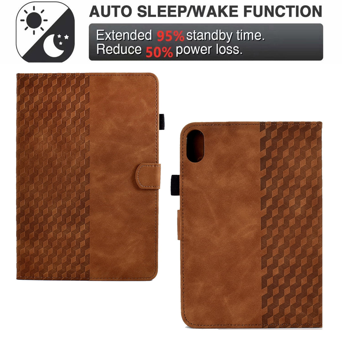 Brown PU Leather Folio Case for iPad 10th Gen 10.9" 2022 V19774