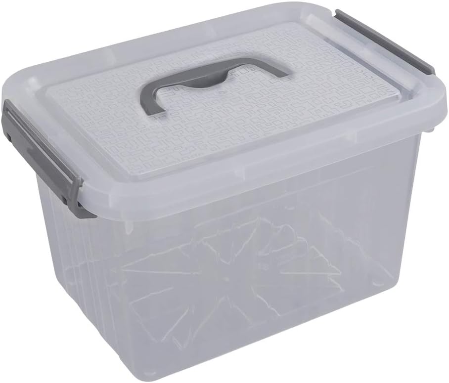 6 Pack 6 Quart Plastic Storage Bin with Lid I458