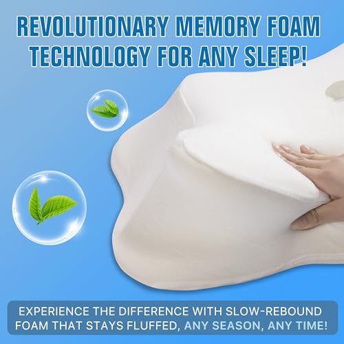 Cooling Contour Memory Foam Adjustable Orthopedic Neck Pillow with Pillowcase N8726