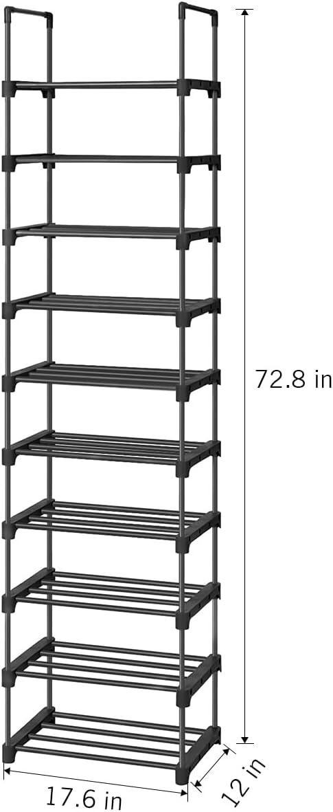 10 Tiers Tall Narrow Metal Shoe Rack X1777