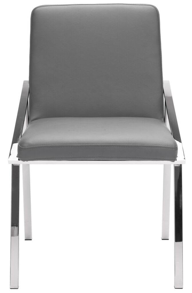 White/Polished Stainless Dining Chair O2609