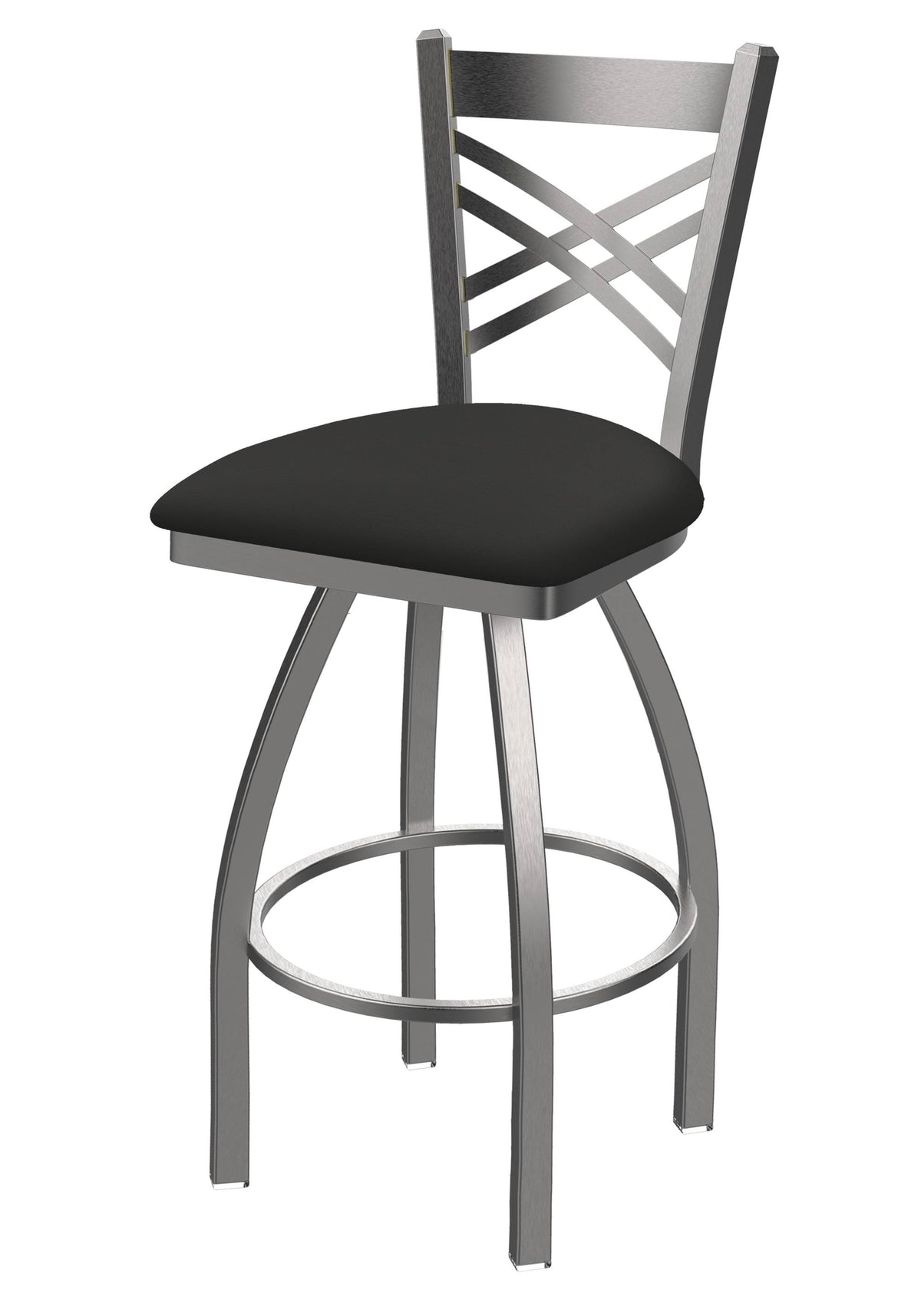 25 inch Swivel Counter Stool with Stainless Finish and Iron Seat J169