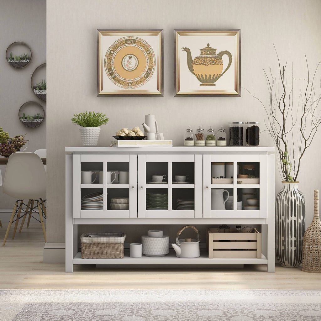 Gray Contemporary Buffet Table P589815