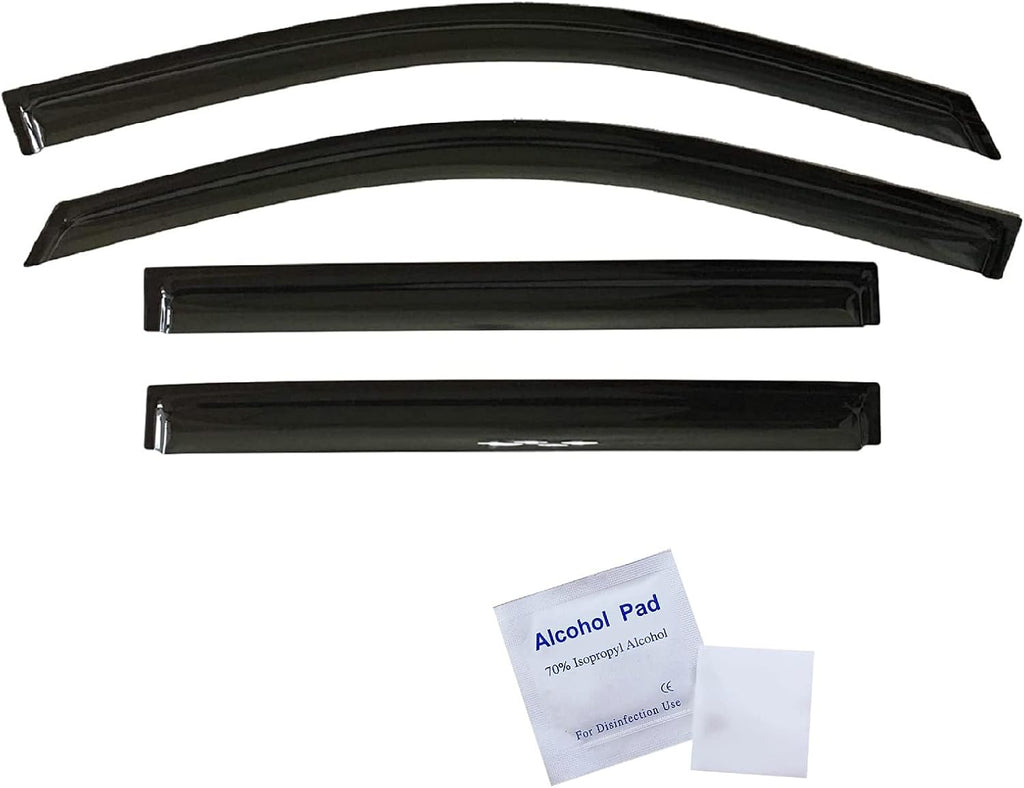 Smoke Tinted Tape-On Side Window Visor Deflectors Rain Guards Pack of 2 Y78965