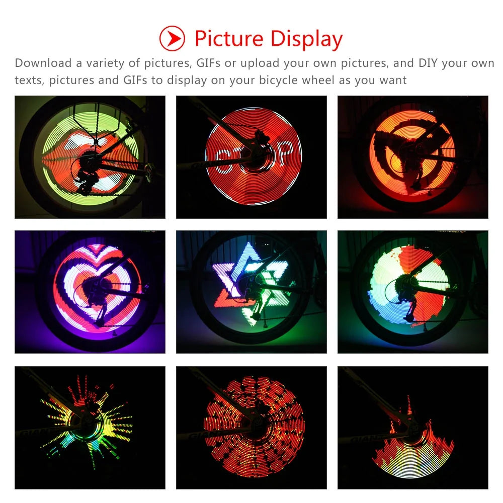 Programmable RGB Rechargeable Bike Spoke Wheel Light B3503