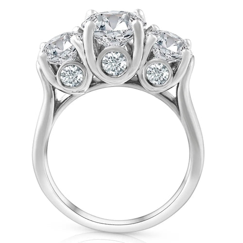 14k White Gold Three Stone Diamond Engagement Ring K370529