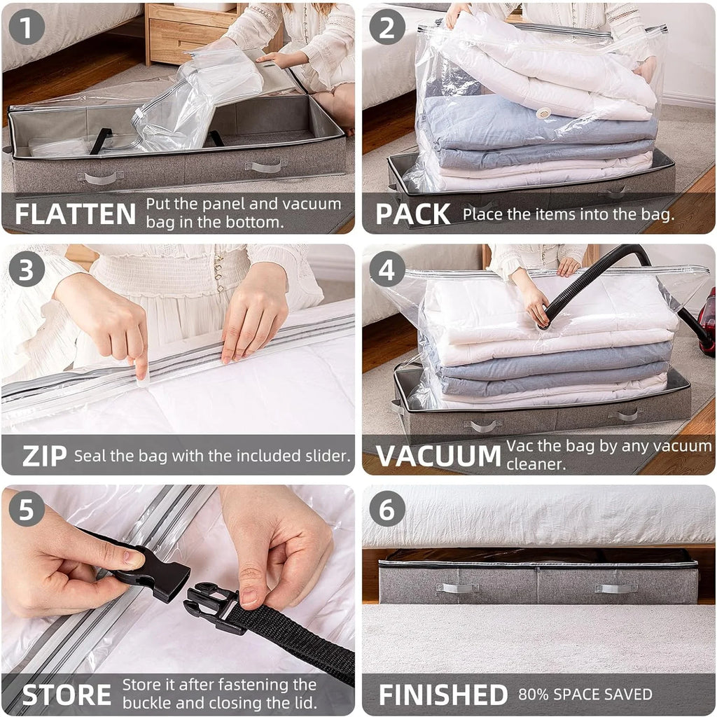 Under Bed Storage Box for Quilts Pillow Blankets Linen 41" x 17.7" x 6" S4320