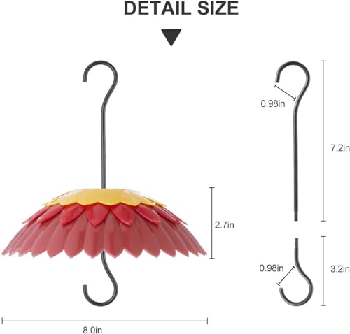 Red Hanging 8 inch Bird Feeder Dome Cover O166