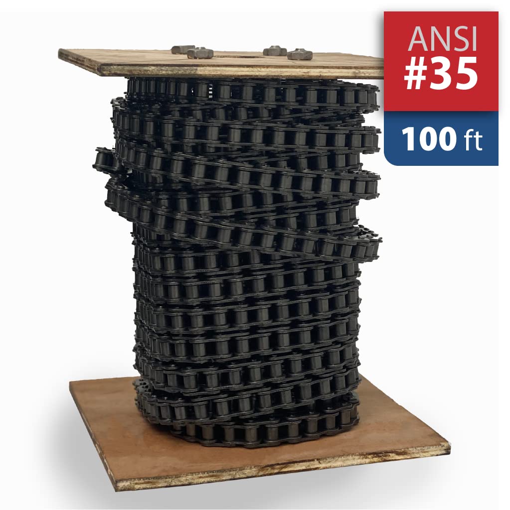 100 Feet Carbon Steel Roller Chain with Connecting Links X1693