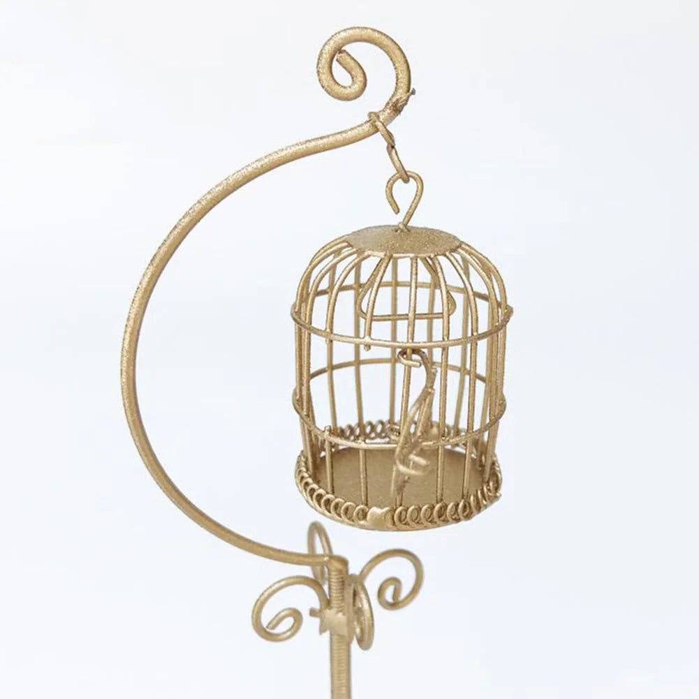 1:12 Metal Bird Cage Dollhouse Decoration T22544