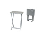 5 Piece Wooden Foldable Tray Table Set Dark Gray K30402