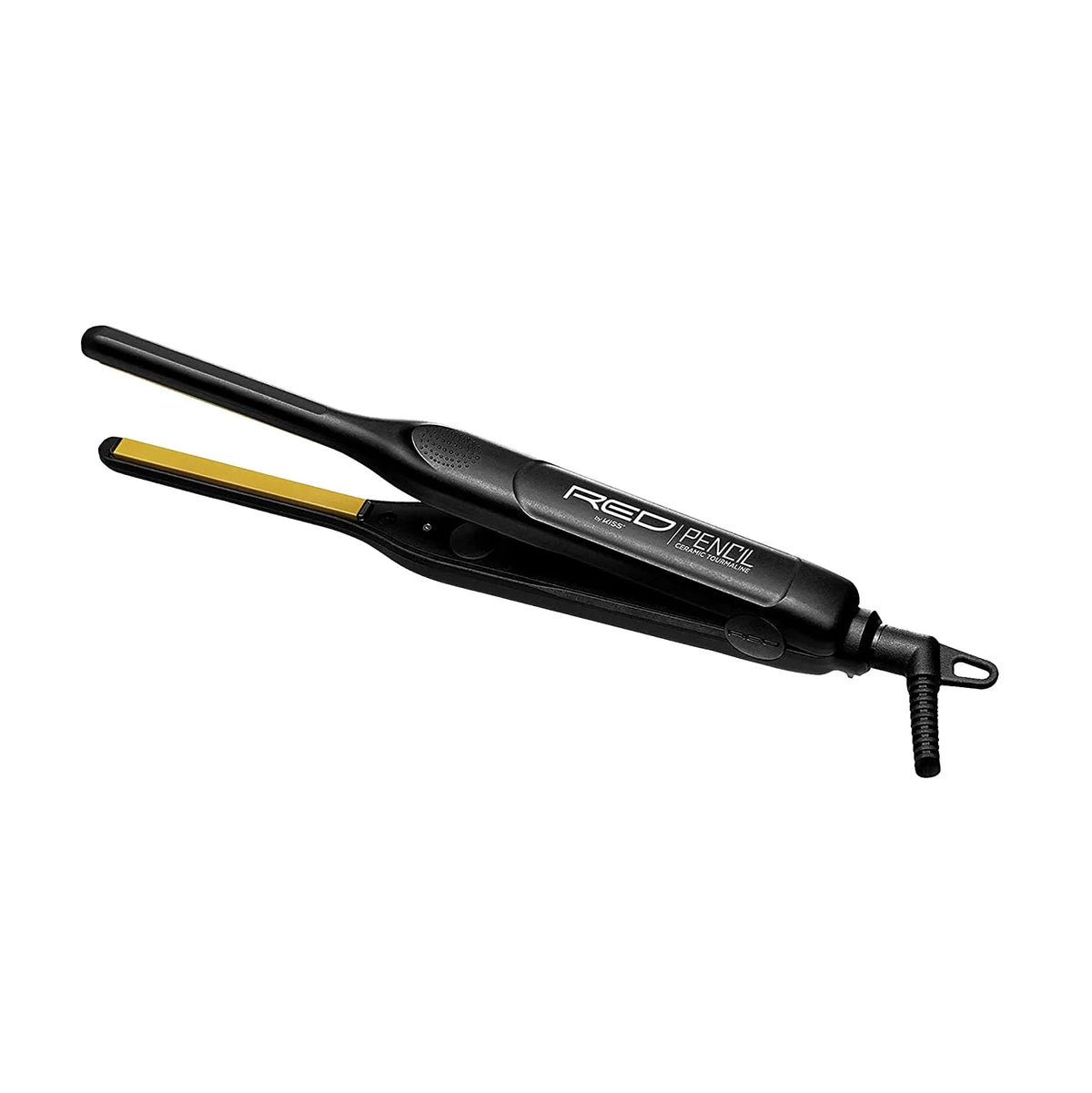 Red 0.3" Ceramic Tourmaline Pencil Flat Iron Hair Straightener J1771