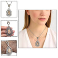 925 Silver Necklace Fossil Gemstone Coral 18" Handmade O48707