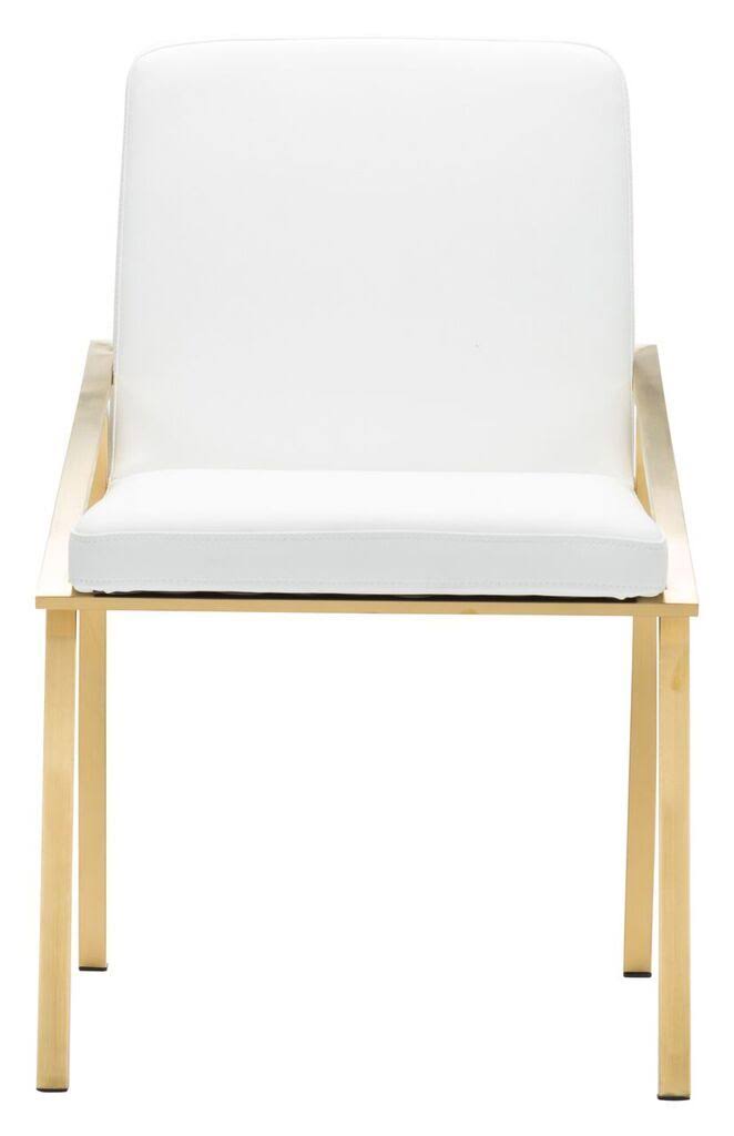 White/Polished Stainless Dining Chair O2609