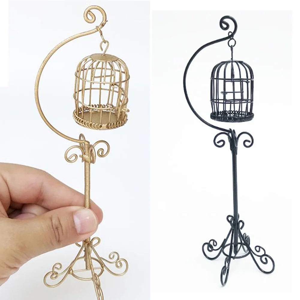 1:12 Metal Bird Cage Dollhouse Decoration T22544
