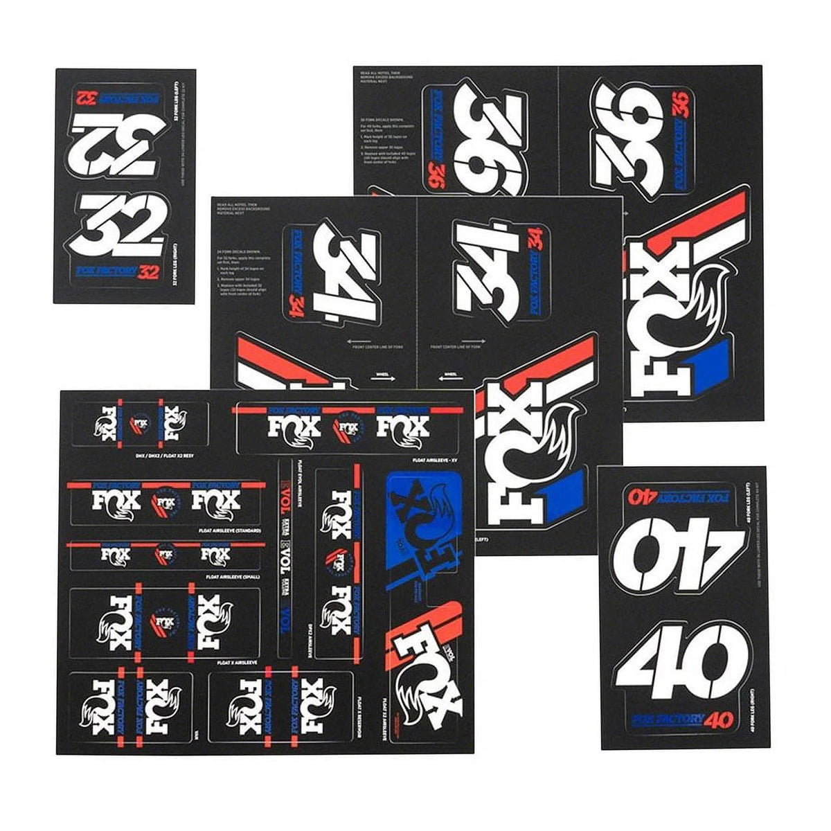 Red/White/Blue Decal Kit for Forks and Shocks V3523