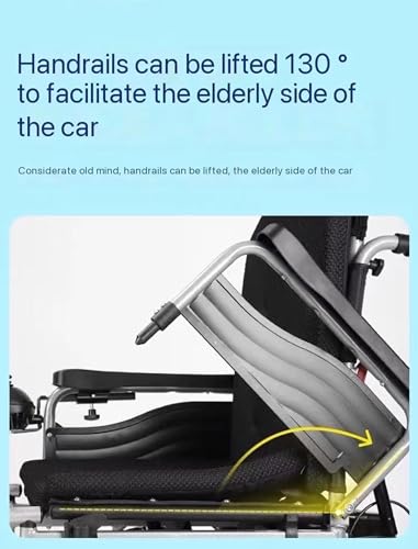 Reclining Foldable Electric Wheelchair with Headrest, Flip Arm, Controller (20AH) C6625