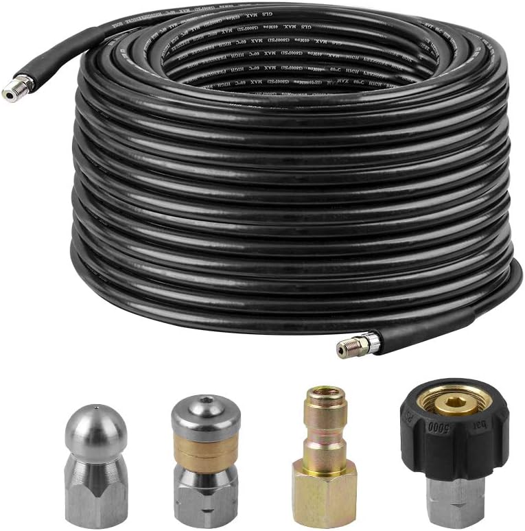 Sewer Jetter Kit, 100 FT Hose, 1/4 Inch NPT, 4000 PSI, Pack of 2 F85832