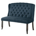 Blue Tufted Fabric Loveseat Bench S92850