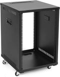 15U Portable Rolling Network Rack with Adjustable Depth Y690