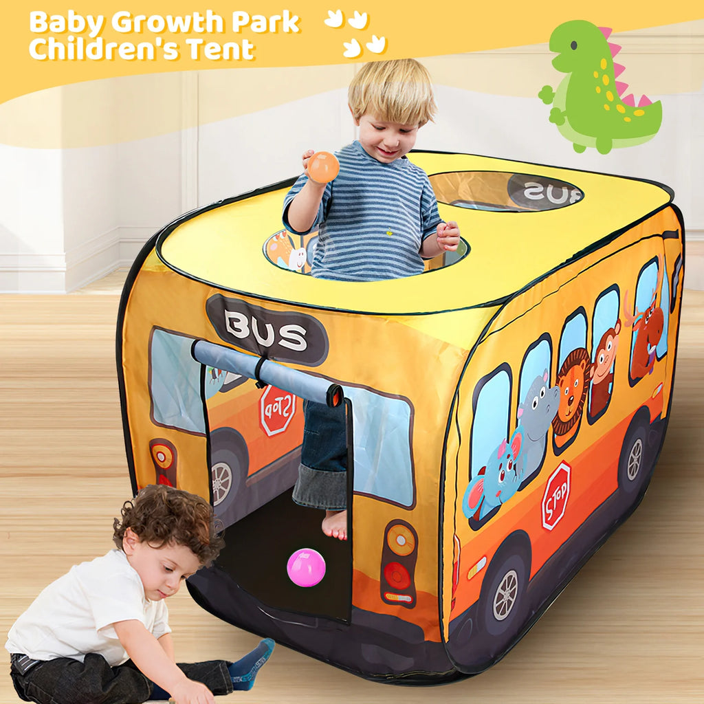 Yellow Pop up Play Tent with 2 Openings, Polyester, 44.46 x 28 x 29.25 inch U85101