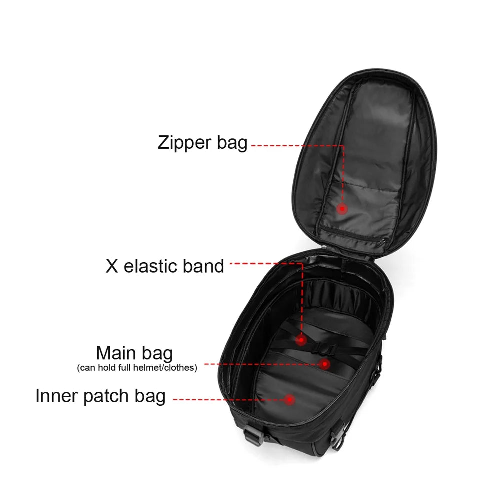 Motorcycle Tail Bag 30L-40L Waterproof Rear Seat Bag Y71612