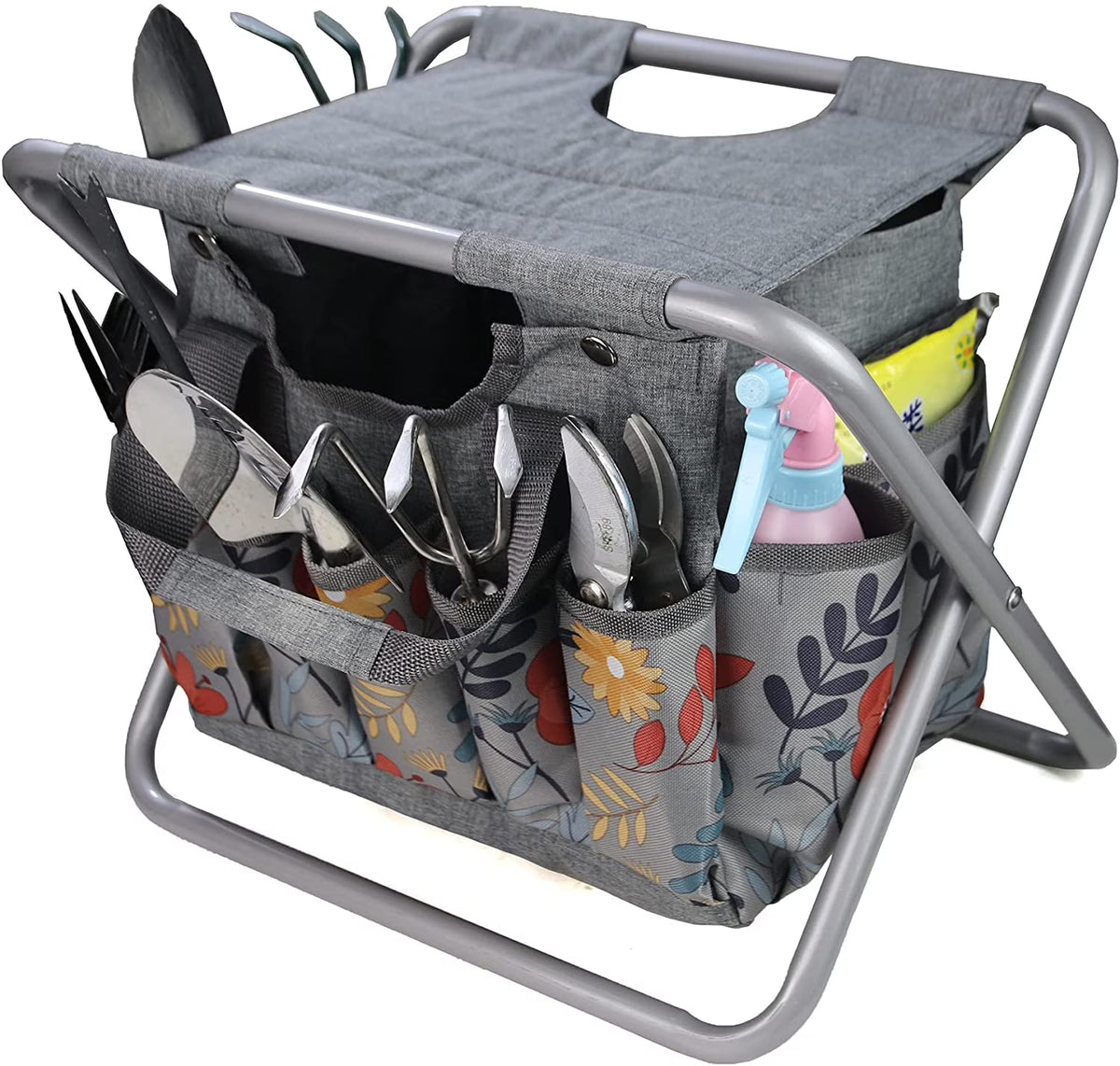 Folding Gardening Stool with Detachable Storage Tote Bag U5471