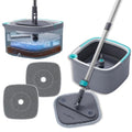 Square Spin Mop and Bucket with 2 Machine Washable Mop Pads K347